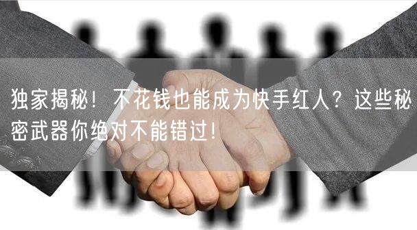 独家揭秘！不花钱也能成为快手红人？这些秘密武器你绝对不能错过！