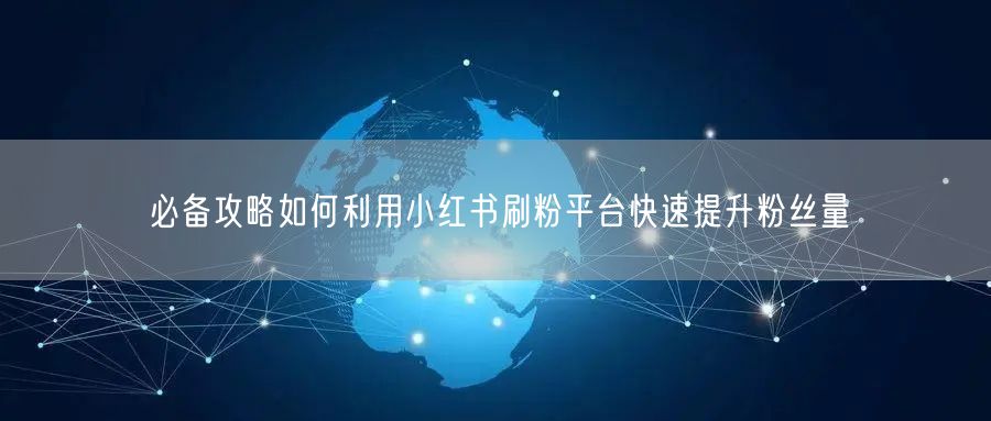 必备攻略如何利用小红书刷粉平台快速提升粉丝量