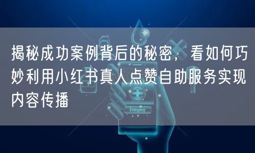 揭秘成功案例背后的秘密，看如何巧妙利用小红书真人点赞自助服务实现内容传播