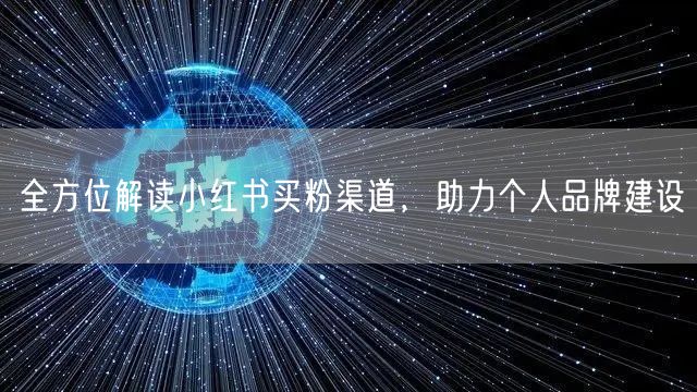 全方位解读小红书买粉渠道，助力个人品牌建设