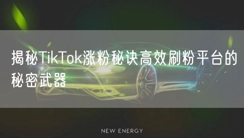 揭秘TikTok涨粉秘诀高效刷粉平台的秘密武器